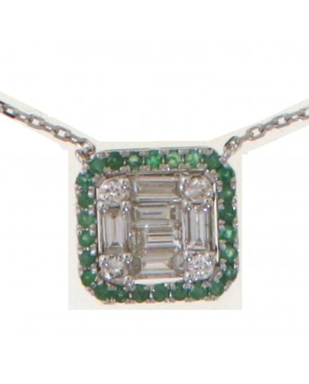 BAGUETTE EMERALD DIAMOND NECKLACE (TN859)