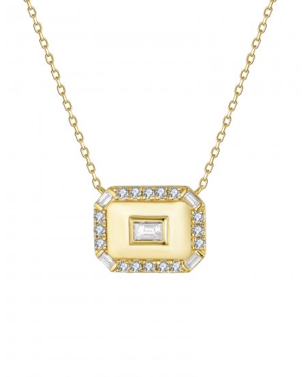 OCTAGON STYLE BAGUETTE DIAMOND NECKLACE (TN861)