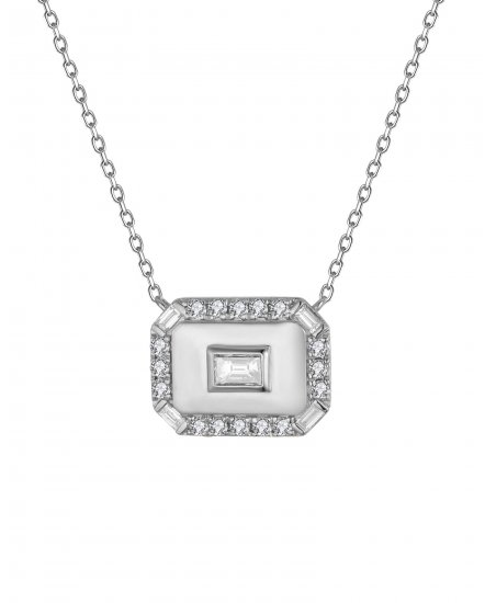 OCTAGON STYLE BAGUETTE DIAMOND NECKLACE (TN861)