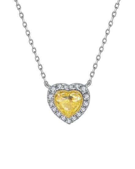 MULTI TONE HEART SHAPE DIAMOND NECKLACE (TN864)