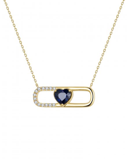 OPEN BAR SAPPHIRE DIAMOND NECKLACE (TN867)