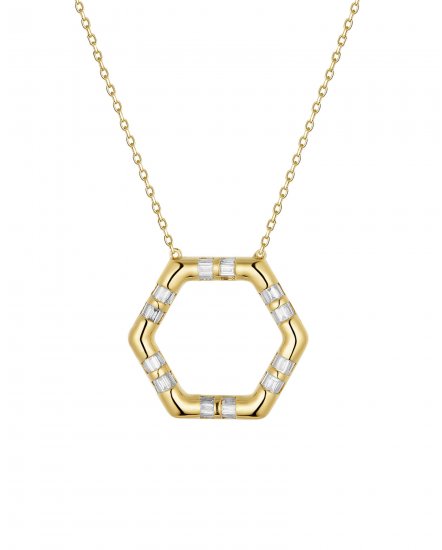 HEXAGON STYLE DIAMOND NECKLACE (TN869)