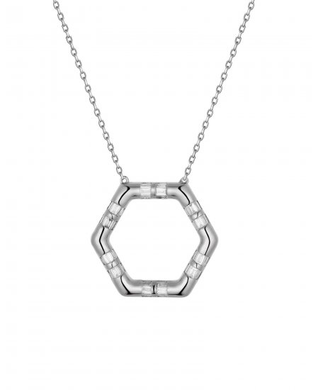 HEXAGON STYLE DIAMOND NECKLACE (TN869)