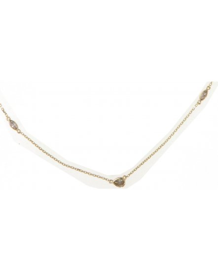 PEAR MARQUISE DIAMOND BY THE YARD NECKLACE (TN871)