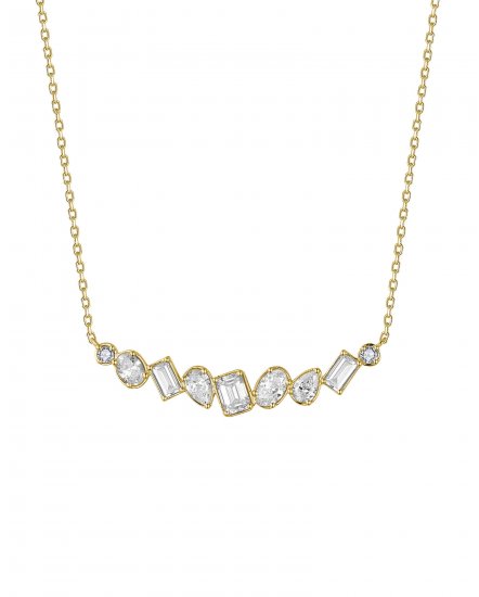 CURVED STYLE DIAMOND NECKLACE (TN873)