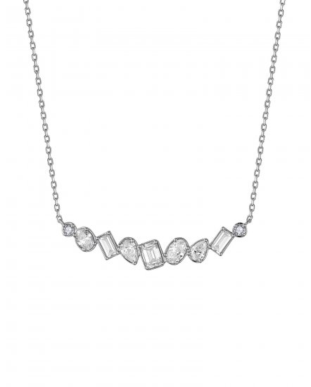 CURVED STYLE DIAMOND NECKLACE (TN873)