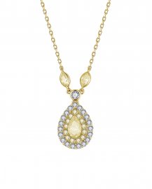 MULTI TONE PEAR DIAMOND NECKLACE (TN874)