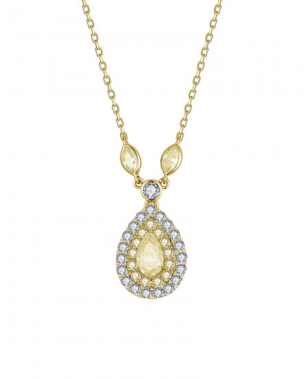MULTI TONE PEAR DIAMOND NECKLACE (TN874)