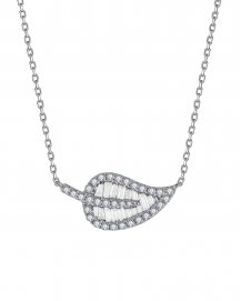 LEAF STYLE BAGUETTE DIAMOND NECKLACE (TN877)