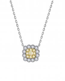MULTI TONE CUSHION DIAMOND NECKLACE (TN886)