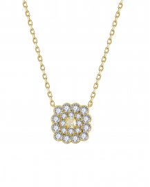 MULTI TONE CUSHION DIAMOND NECKLACE (TN886)