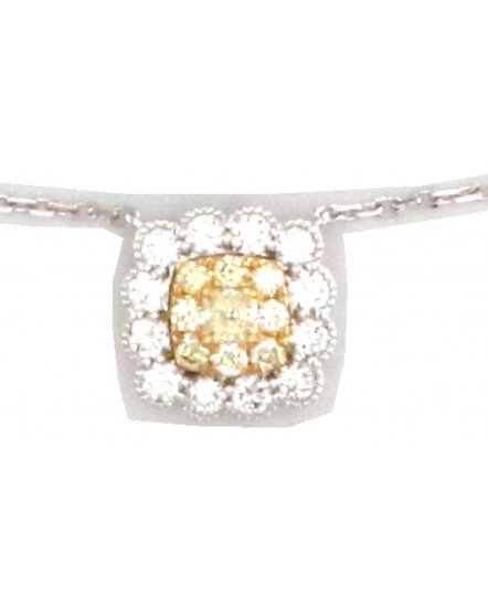 MULTI TONE CUSHION DIAMOND NECKLACE (TN886)