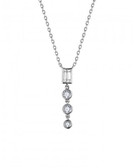BAGUETTE DIAMOND DANGLE DROP NECKLACE (TN888)
