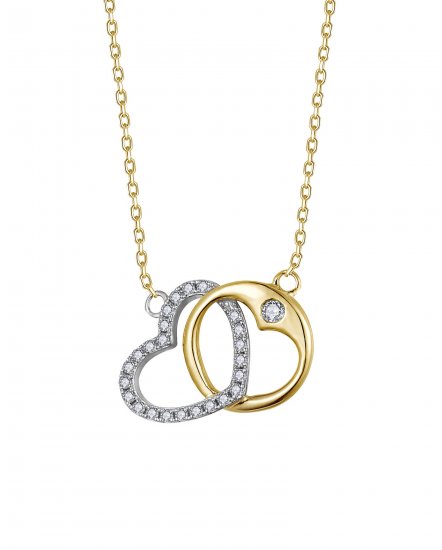 HEART SHAPE INTER LINKED DIAMOND NECKLACE (TN890)