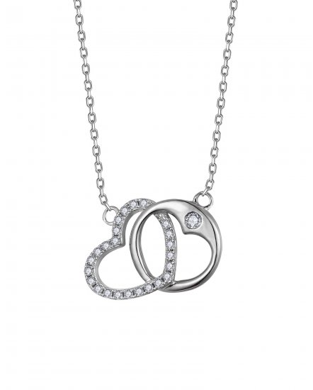 HEART SHAPE INTER LINKED DIAMOND NECKLACE (TN890)