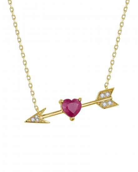 ARROW STYLE RUBY DIAMOND NECKLACE (TN895)