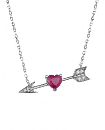 ARROW STYLE RUBY DIAMOND NECKLACE (TN895)