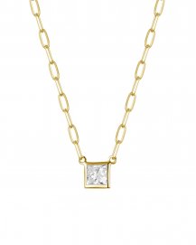 PRINCESS CUT DIAMOND NECKLACE (TN898)