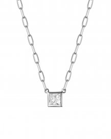 PRINCESS CUT DIAMOND NECKLACE (TN898)