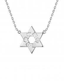 STAR SHAPE BAGUETTE DIAMOND NECKLACE (TN914)