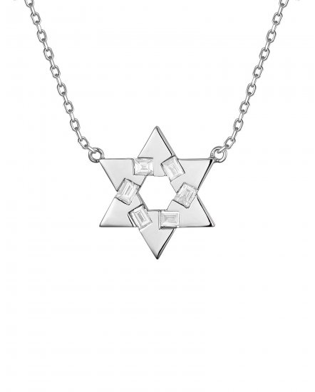 STAR SHAPE BAGUETTE DIAMOND NECKLACE (TN914)
