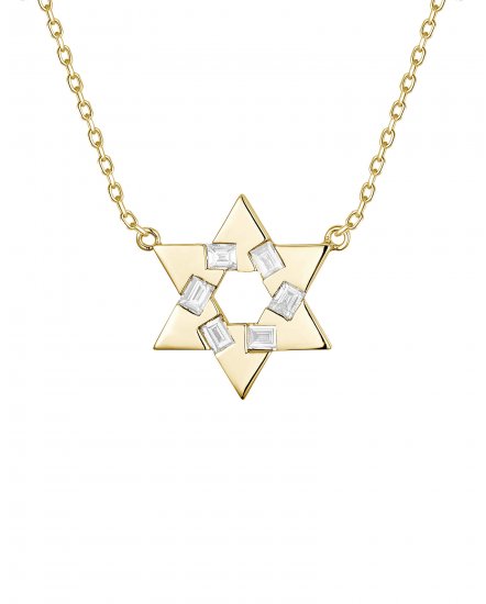 STAR SHAPE BAGUETTE DIAMOND NECKLACE (TN914)