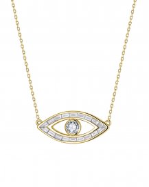 EVIL EYE BAGUETTE DIAMOND NECKLACE (TN917)