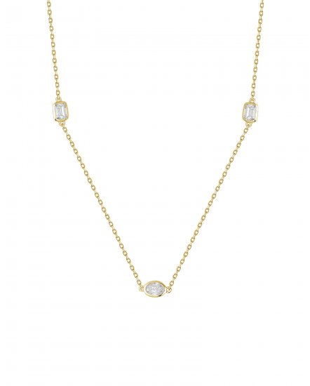 EMERALD CUT OVAL DIAMOND BY THE YARD NECKLACE (TN923)