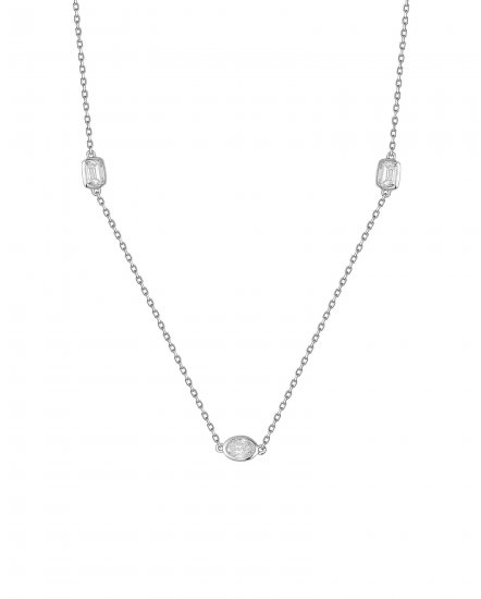 EMERALD CUT OVAL DIAMOND BY THE YARD NECKLACE (TN923)