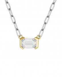 EMERALD CUT DIAMOND NECKLACE (TN927)