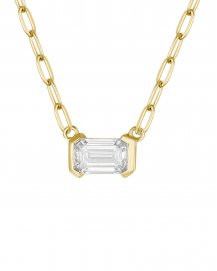 EMERALD CUT DIAMOND NECKLACE (TN927)