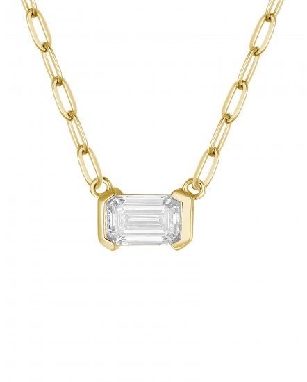 EMERALD CUT DIAMOND NECKLACE (TN927)