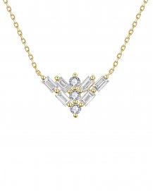 V SHAPE BAGUETTE DIAMOND NECKLACE (TN930)