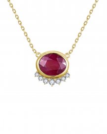 OVAL RUBY DIAMOND NECKLACE (TN936)