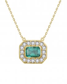 EMERALD CUT DIAMOND NECKLACE (TN939)