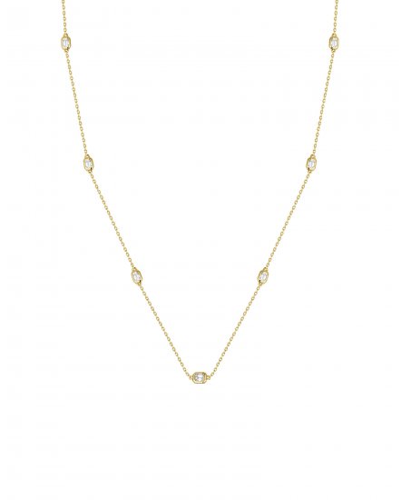 EMERALD CUT DIAMOND BY THE YARD NECKLACE (TN950)