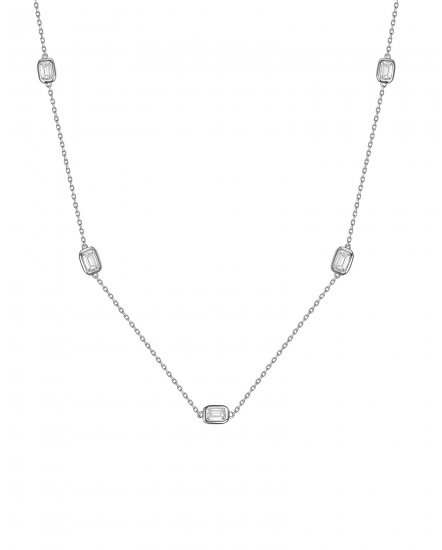 EMERALD CUT DIAMOND BY THE YARD NECKLACE (TN952)