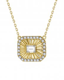OCTAGON STYLE BAGUETTE DIAMOND NECKLACE (TN955)