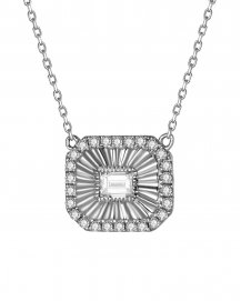 OCTAGON STYLE BAGUETTE DIAMOND NECKLACE (TN955)