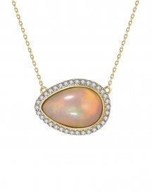 PEAR OPAL DIAMOND NECKLACE (TN959)