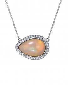 PEAR OPAL DIAMOND NECKLACE (TN959)