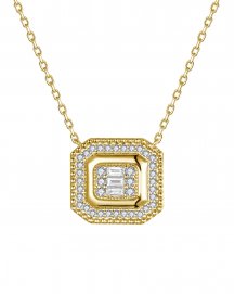 OCTAGON STYLE BAGUETTE DIAMOND NECKLACE (TN993)