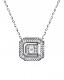 OCTAGON STYLE BAGUETTE DIAMOND NECKLACE (TN993)