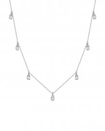 EMERALD CUT DIAMOND DANGLE NECKLACE (TN994)
