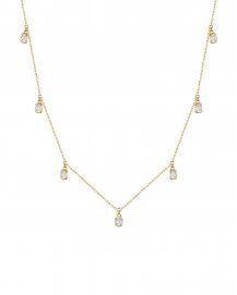 EMERALD CUT DIAMOND DANGLE NECKLACE (TN994)