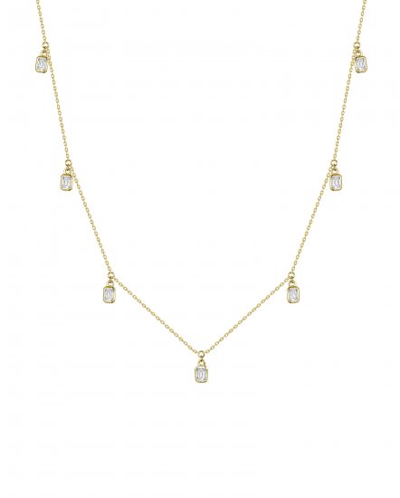 EMERALD CUT DIAMOND DANGLE NECKLACE (TN994)