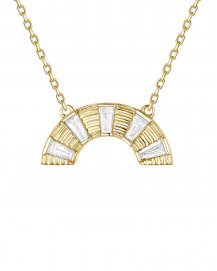 CURVED STYLE BAGUETTE DIAMOND NECKLACE (TN995)