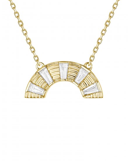 CURVED STYLE BAGUETTE DIAMOND NECKLACE (TN995)