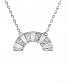 CURVED STYLE BAGUETTE DIAMOND NECKLACE (TN995)