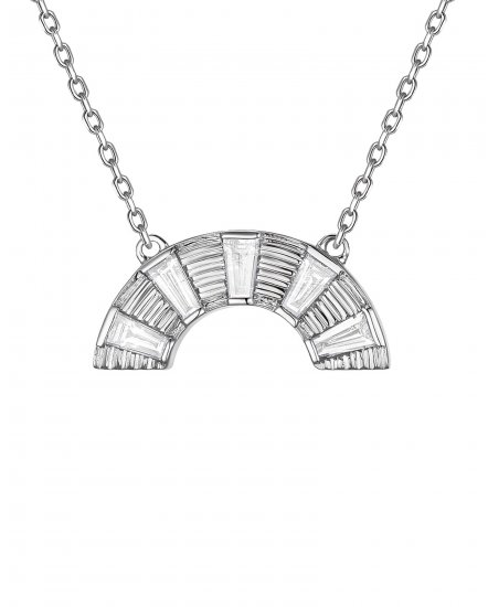 CURVED STYLE BAGUETTE DIAMOND NECKLACE (TN995)
